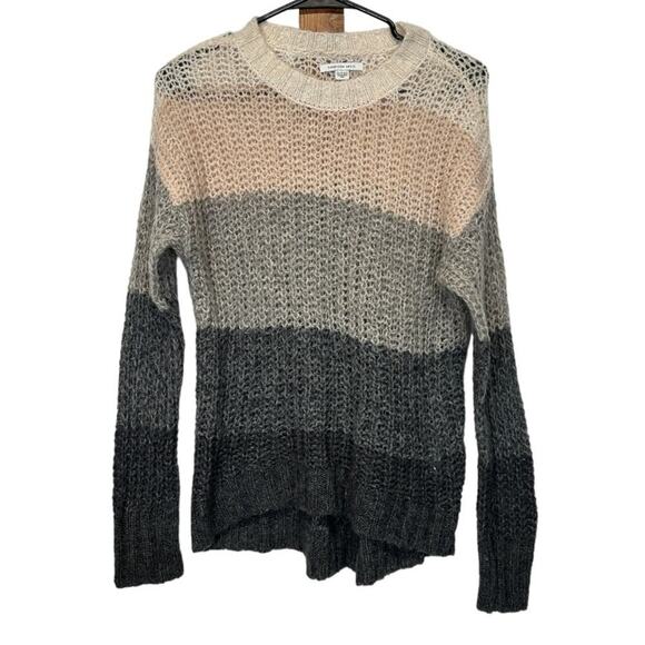 American Eagle Wool Blend Cream & Gray Ombre Open Knit Sweater Size XS - Picture 1 of 8